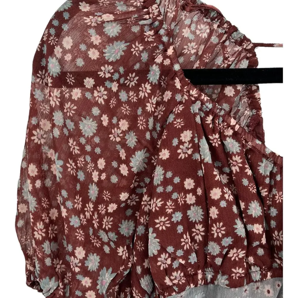 Free People dress Tessa floral gather minidress X-Small XS